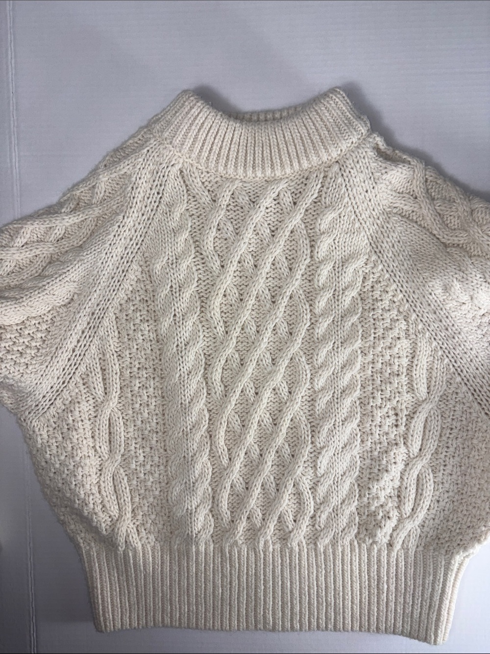 H&M Women's Large Cream Cable Knit Sweater Chunky Pullover size large